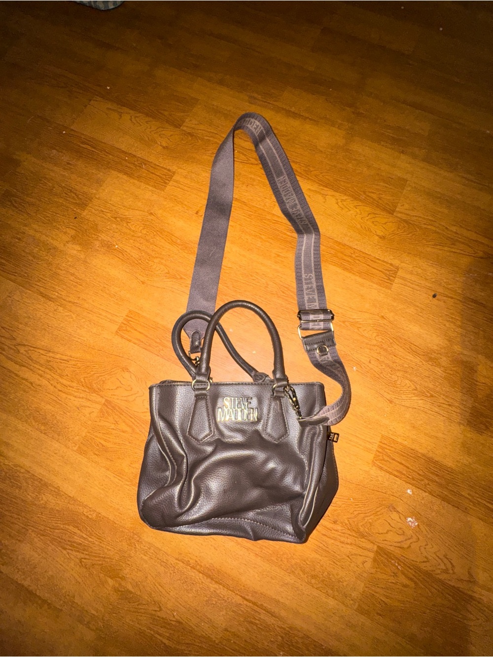Steve Madden Dark Brown Shoulder Tote with Adjustable Strap